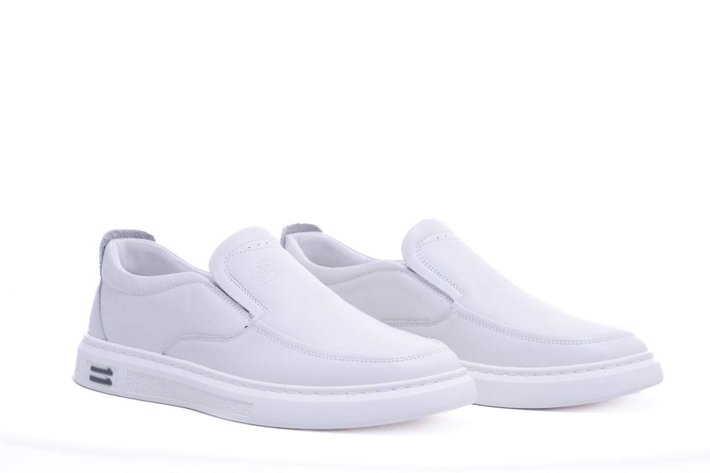 Men's casual shoes, genuine leather, 8688, white