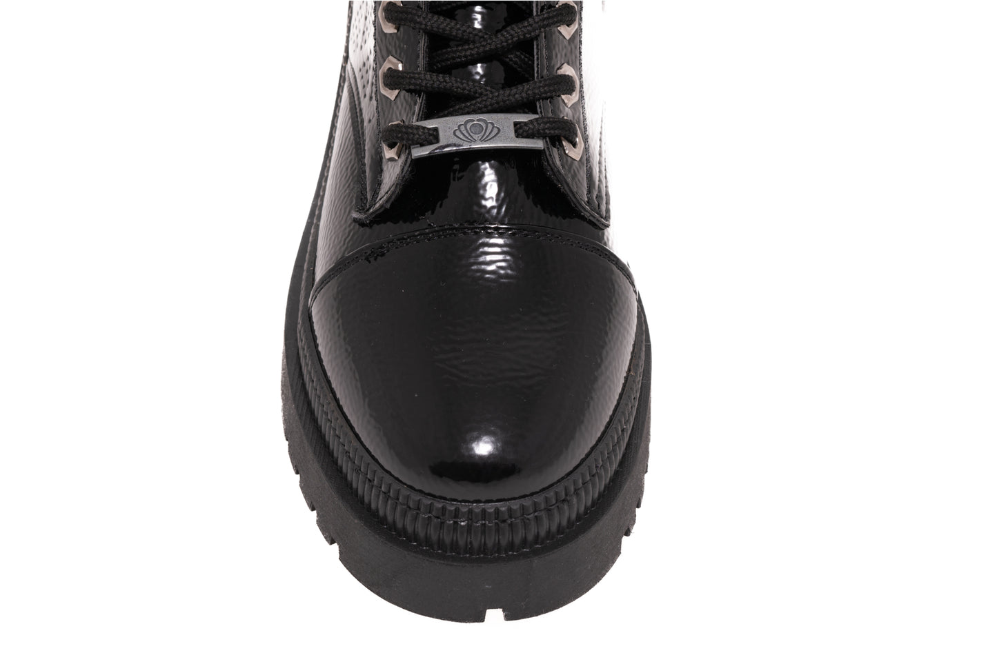 Ghete dama casual piele ecologica LONDON 9090-19 negru lac
