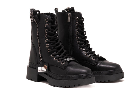 Ghete dama casual piele ecologica LONDON 9040-19 negru box
