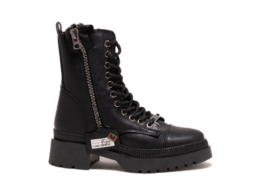 Ghete dama casual piele ecologica LONDON 9040-19 negru box
