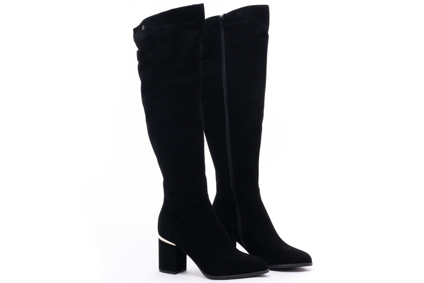 Cizme dama elegante piele naturala SALA 9876 negru velur
