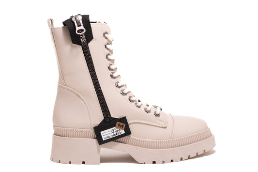 Ghete dama casual piele ecologica LONDON 9040-19 bej