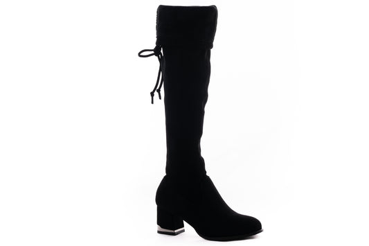 Cizme dama elegante piele naturala FORMAZIONE 536 negru velur
