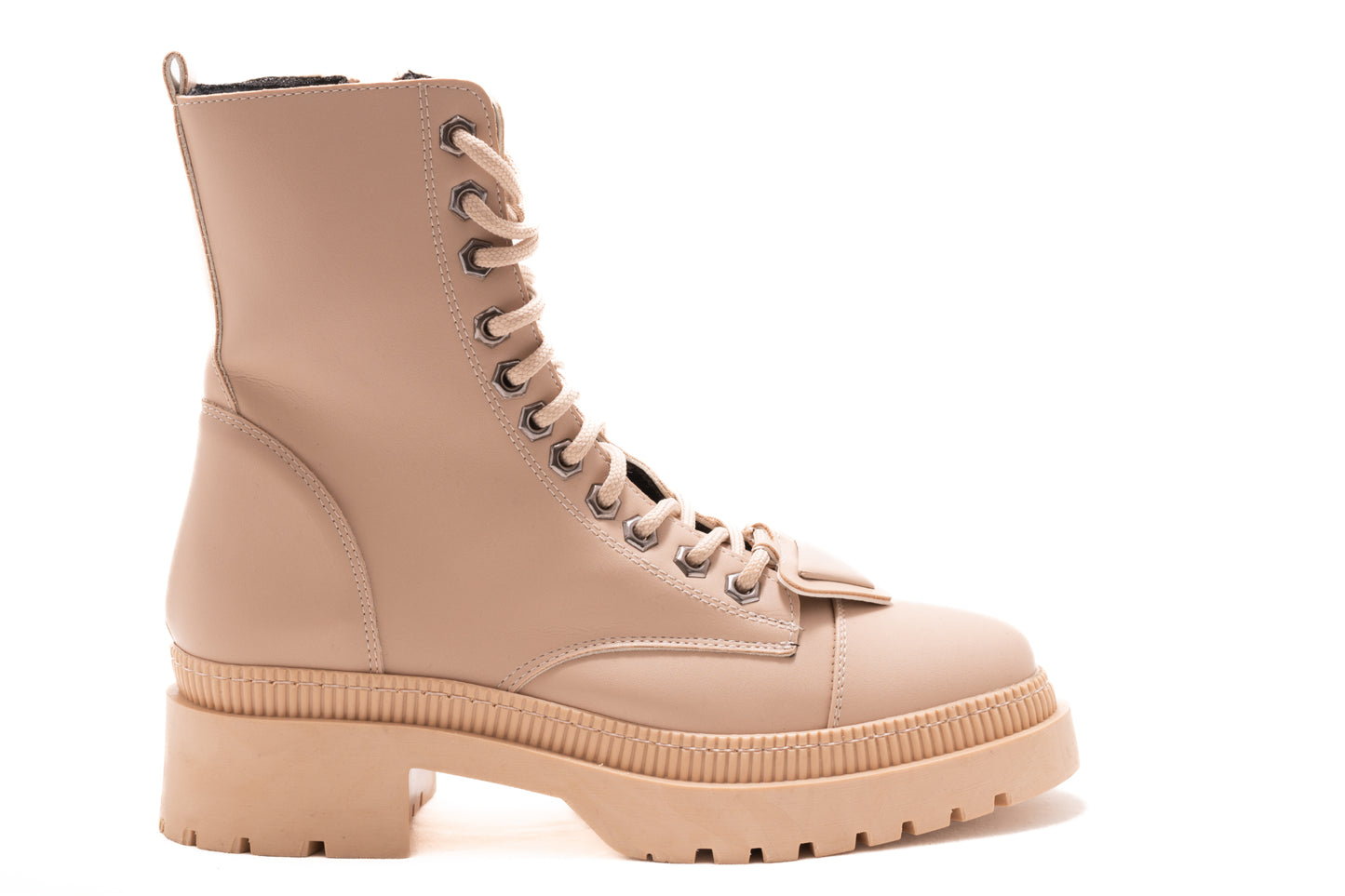 Women's casual boots made of eco-leather LONDON 9088-19 beige