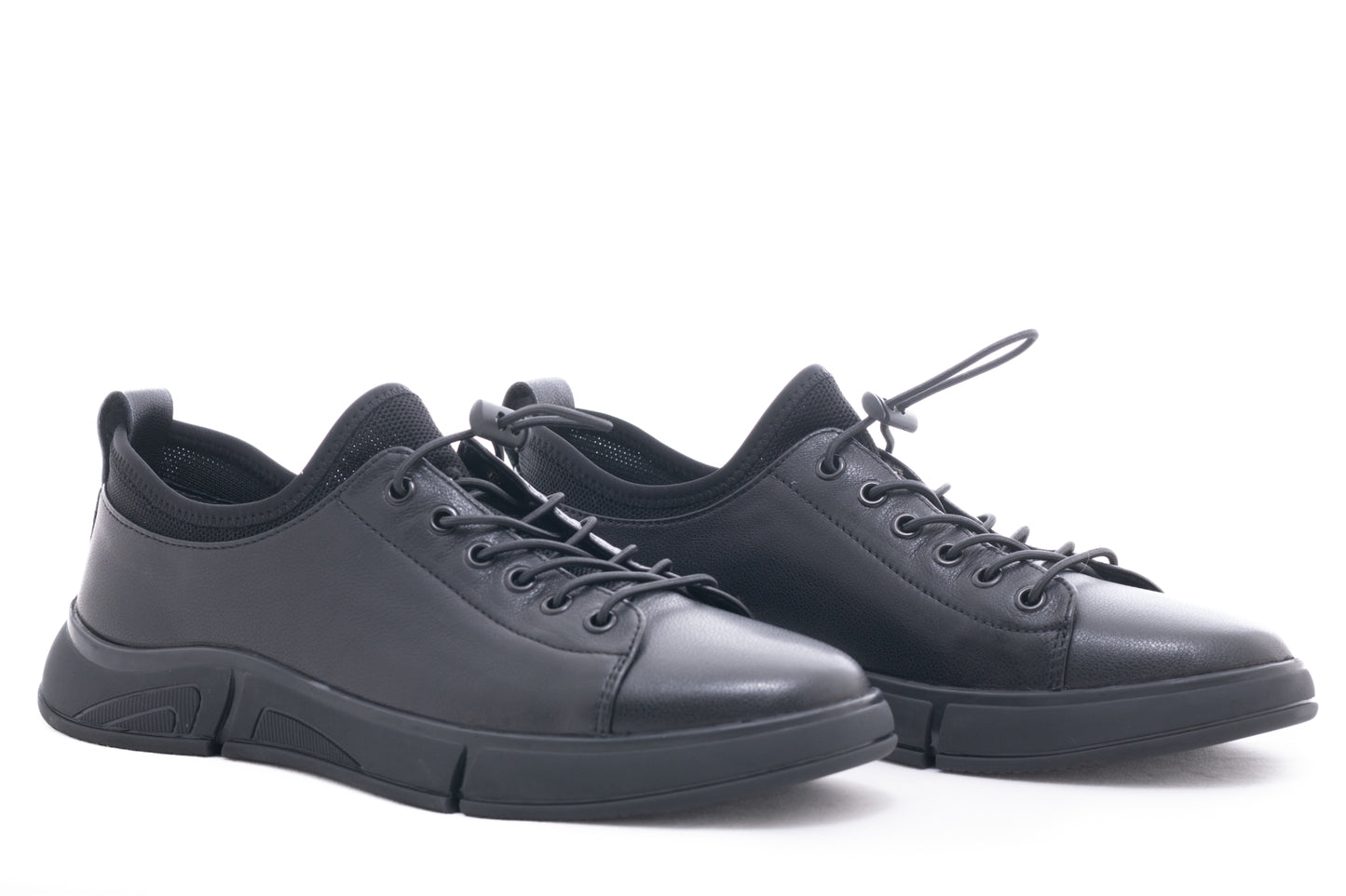 Men's casual shoes made of genuine leather MELS D 114 black