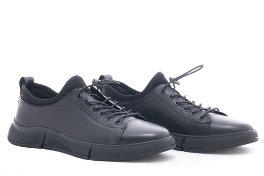 Pantofi barbati casual piele naturala MELS D 114 negru