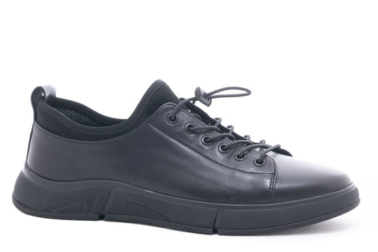 Pantofi barbati casual piele naturala MELS D 114 negru