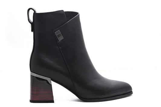 Ghete dama casual piele naturala FEELING 7151 negru
