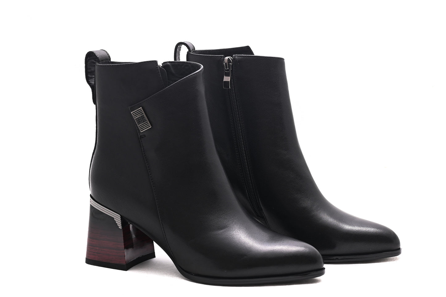 Women's casual boots made of natural leather FEELING 7151 black