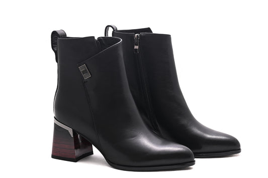 Ghete dama casual piele naturala FEELING 7151 negru