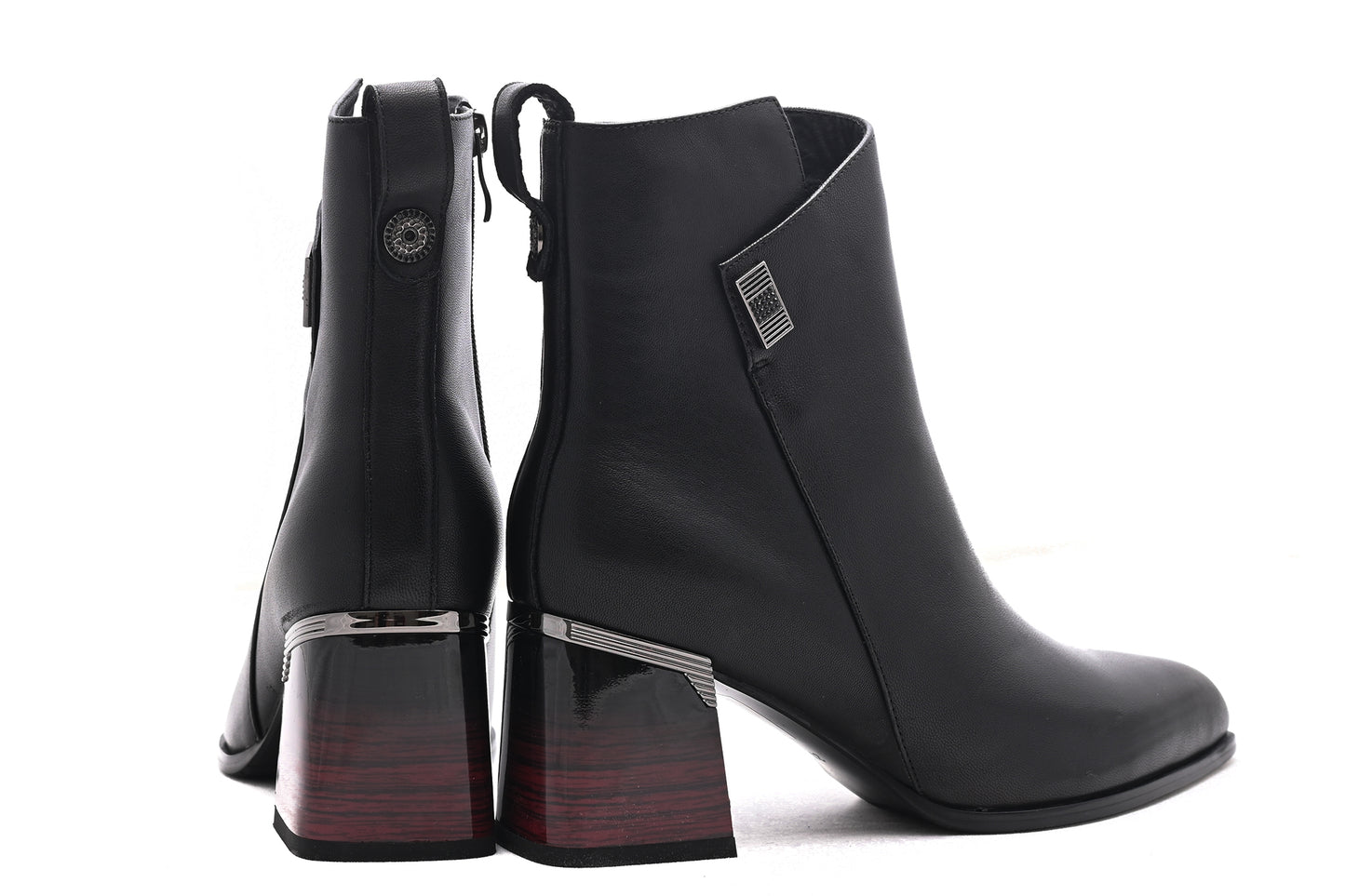 Women's casual boots made of natural leather FEELING 7151 black