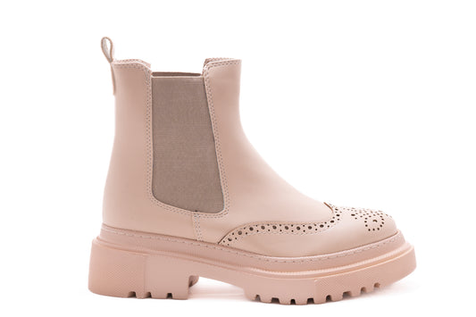 Ghete dama casual piele ecologica LONDON 2129-19 bej