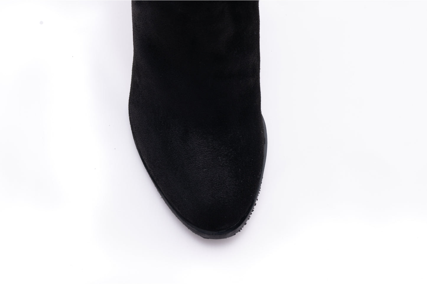 Elegant women's boots, natural leather 1831, black velour