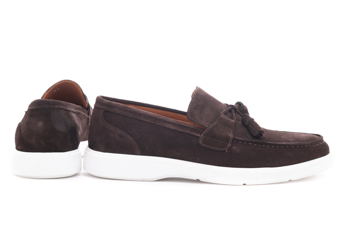 Men's casual loafers, genuine leather, DOGATI 465, brown velour