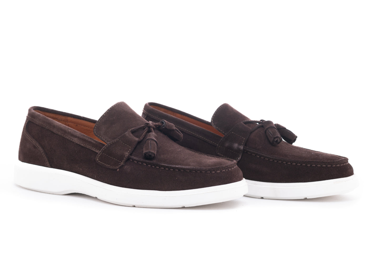 Men's casual loafers, genuine leather, DOGATI 465, brown velour