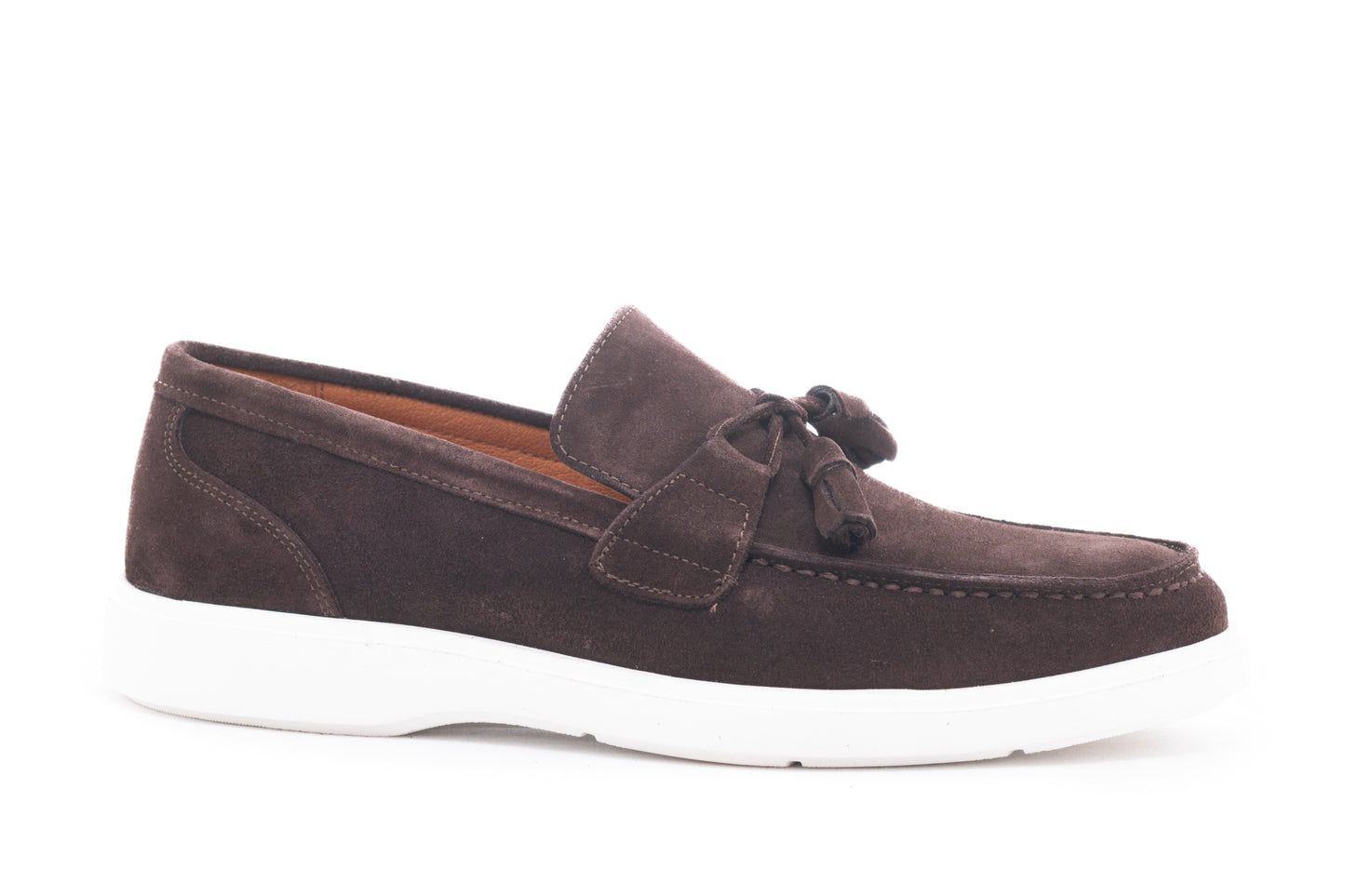 Men's casual loafers, genuine leather, DOGATI 465, brown velour