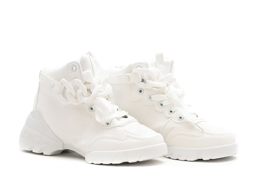 Ghete dama casual piele ecologica 219 alb