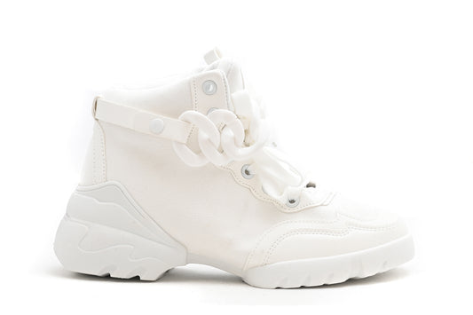 Ghete dama casual piele ecologica 219 alb