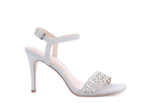Sandale dama elegante piele ecologica MENBUR 657 argintiu