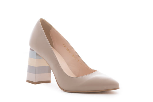 Pantofi dama eleganti piele naturala PERLA 583 bej box