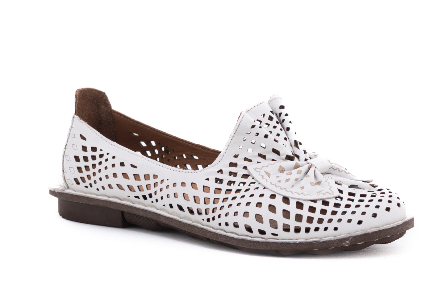 Women's casual shoes made of natural leather DOGATI 122-1 white