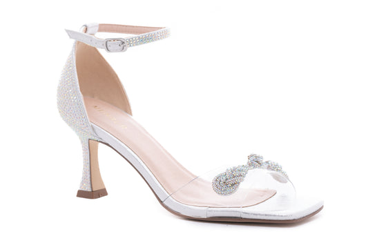 Sandale dama elegante piele ecologica MENBUR 825 argintiu
