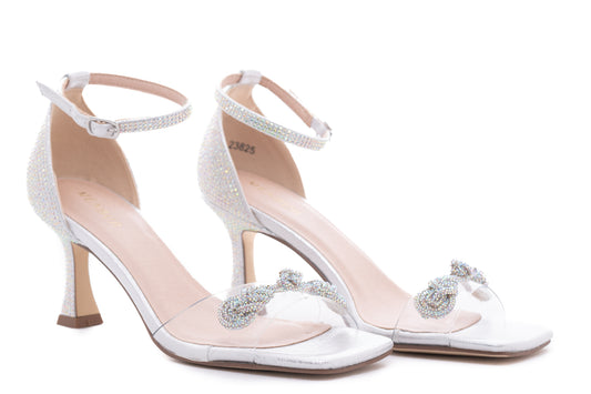Sandale dama elegante piele ecologica MENBUR 825 argintiu