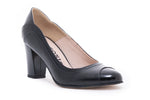 Pantofi dama eleganti piele naturala 736 negru box lac