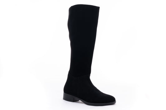 Cizme dama elegante piele naturala FASCINO 1823 negru velur