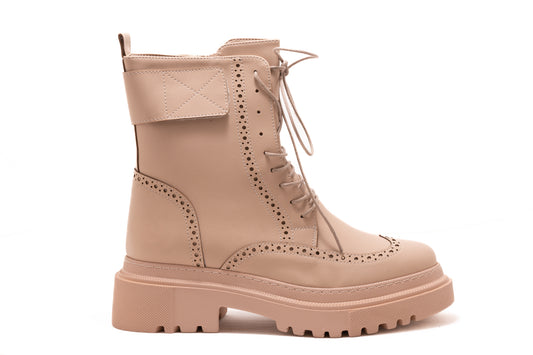 Ghete dama casual piele ecologica LONDON 2130-20 bej