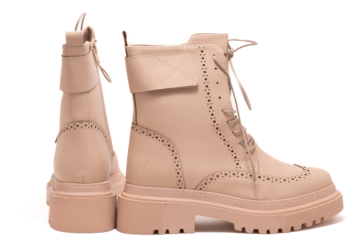 Ghete dama casual piele ecologica LONDON 2130-20 bej