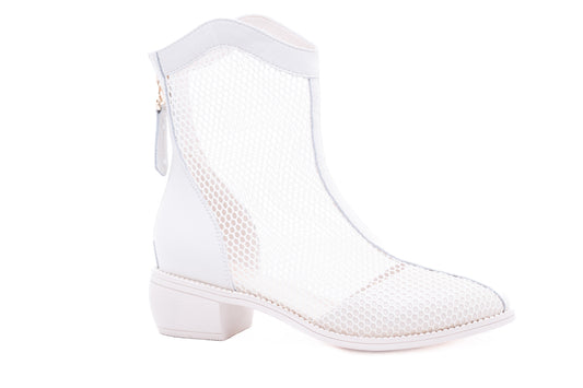 Ghete dama casual piele naturala FORMAZIONE 037 alb