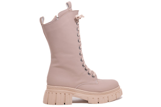 Ghete dama casual piele ecologica LONDON 402-15 bej