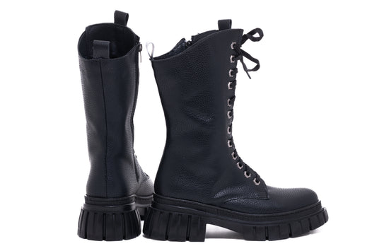 Ghete dama casual piele ecologica LONDON 402-15 negru box