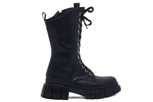 Ghete dama casual piele ecologica LONDON 402-15 negru box