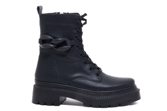 Ghete dama casual piele ecologica LONDON 7005-14 negru box