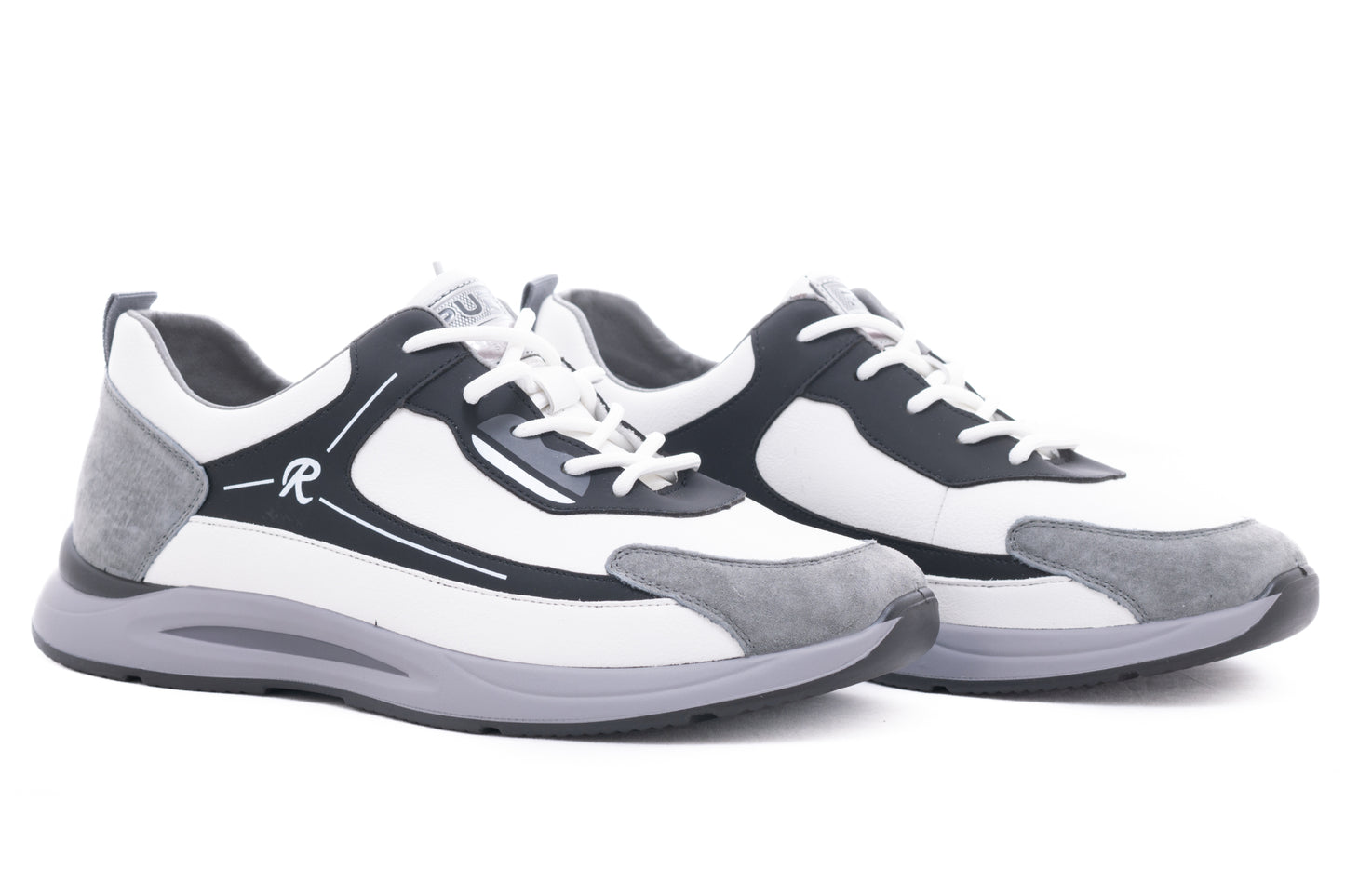 Men's casual shoes natural leather FRANCO GERARDO 10-983 black and white