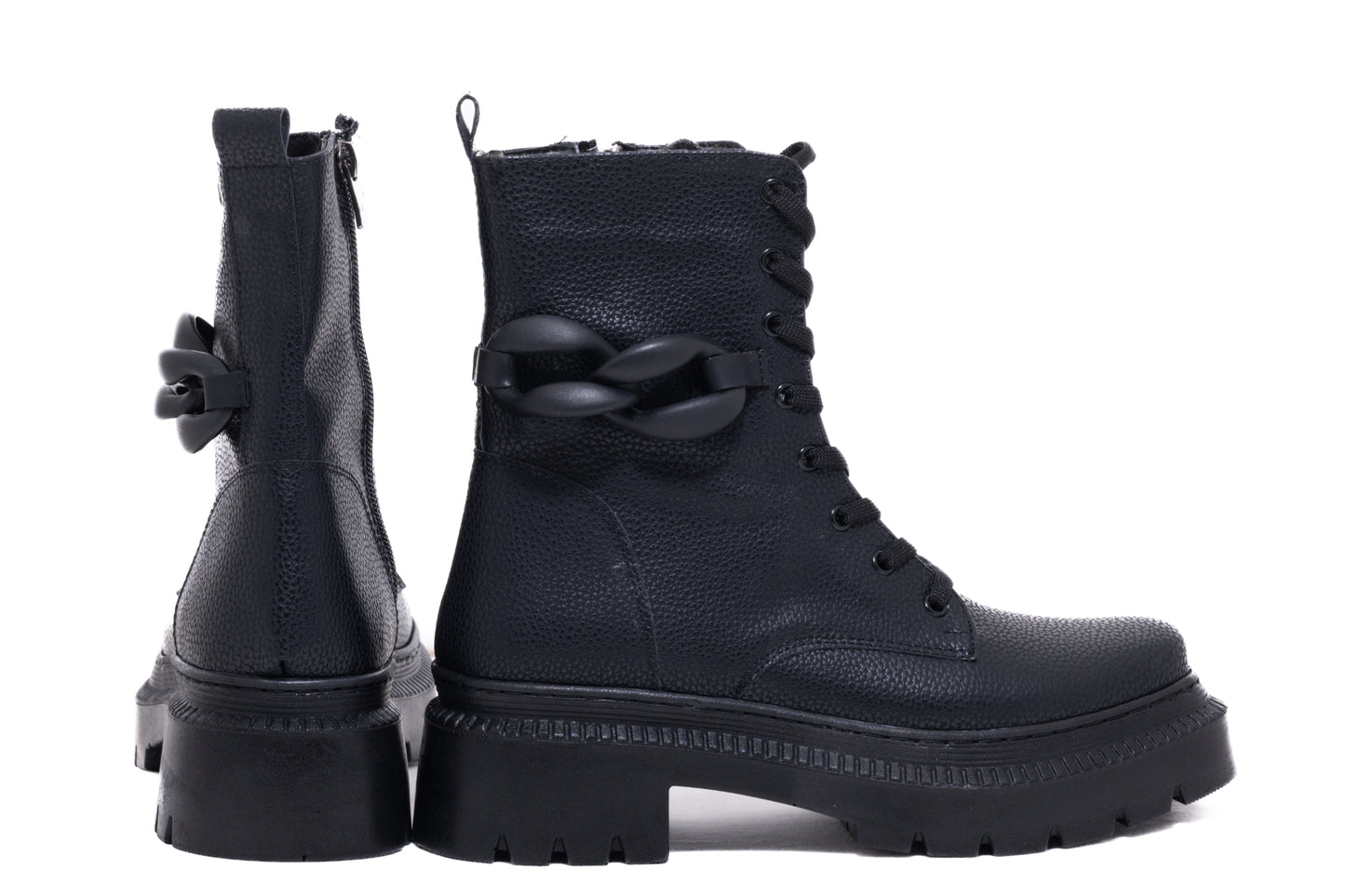 Ghete dama casual piele ecologica LONDON 7005-14 negru box
