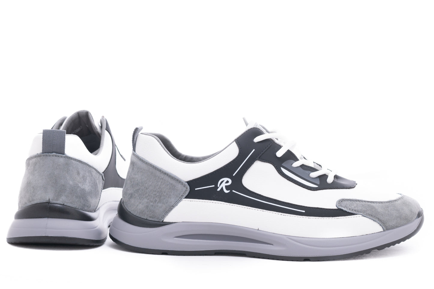 Men's casual shoes natural leather FRANCO GERARDO 10-983 black and white