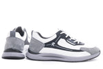 Pantofi barbati casual piele naturala 10-983 alb negru