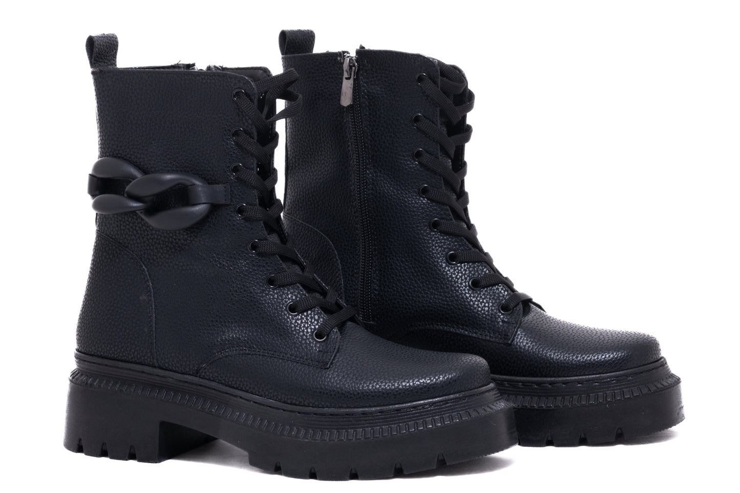 Ghete dama casual piele ecologica LONDON 7005-14 negru box