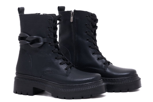 Ghete dama casual piele ecologica LONDON 7005-14 negru box