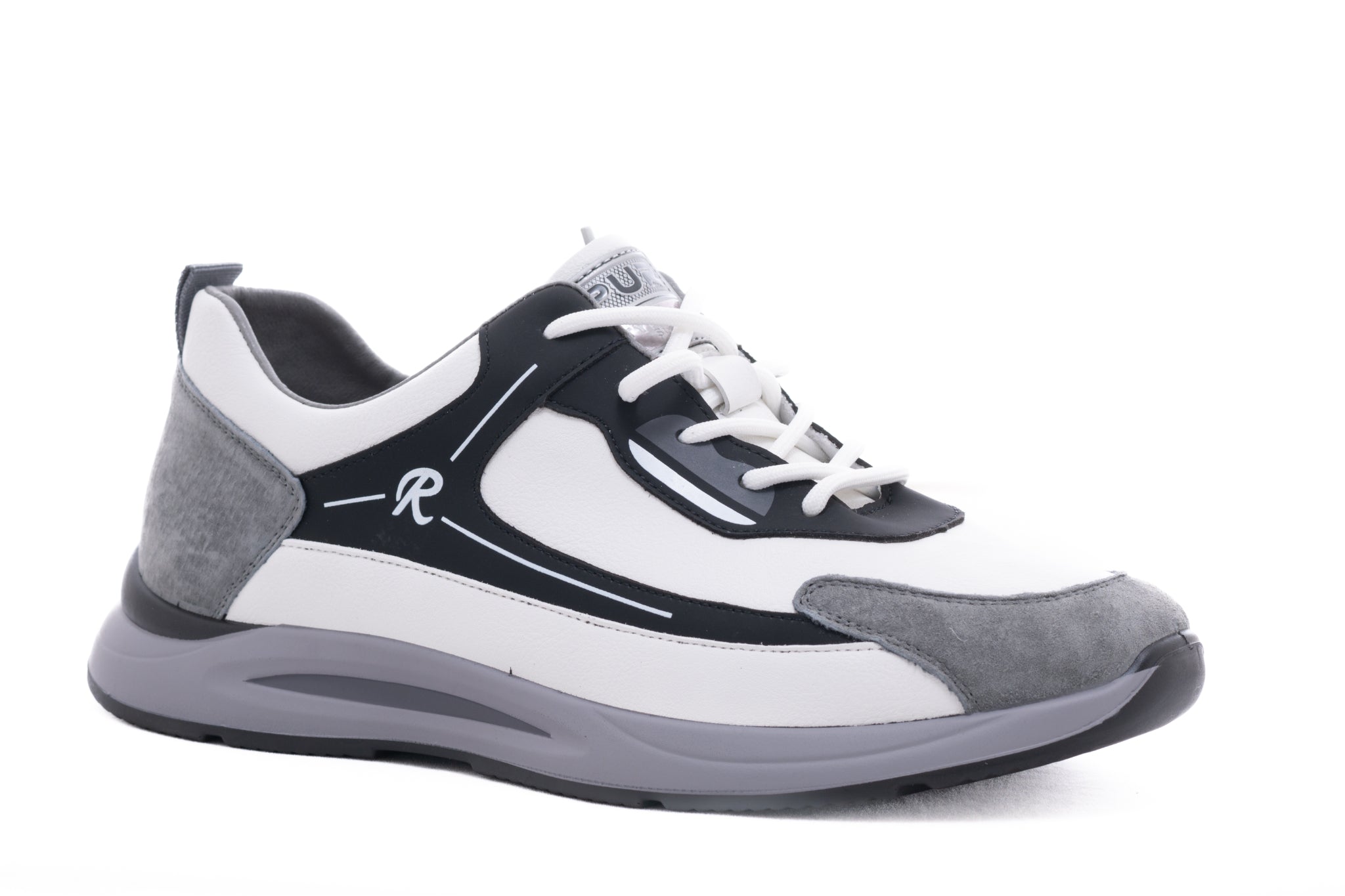 Pantofi barbati casual piele naturala FRANCO GERARDO 10-983 alb negru