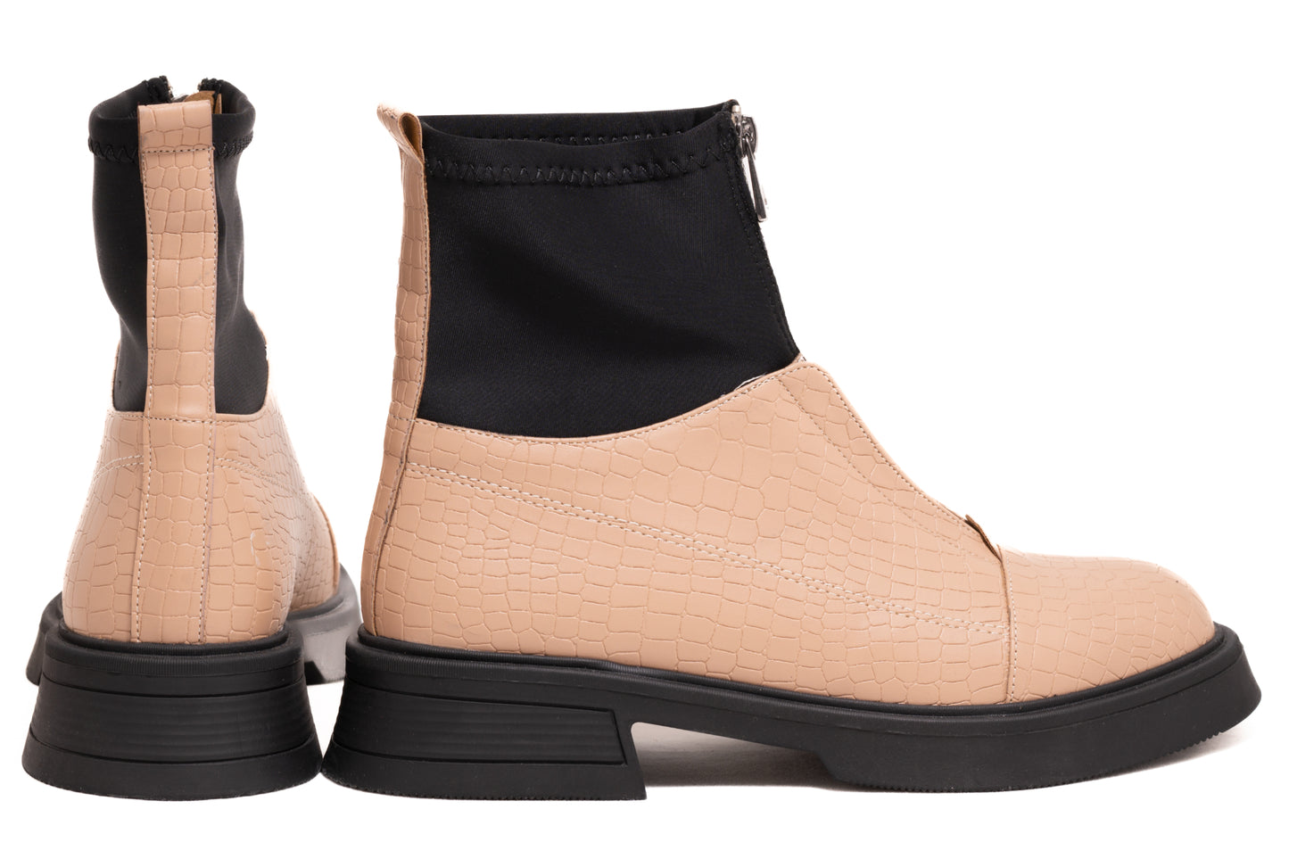 Ghete dama casual piele ecologica LONDON 602-23 bej