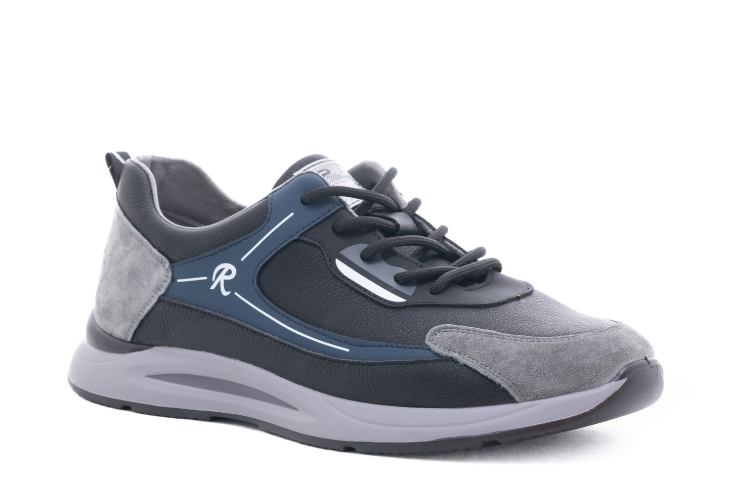 Men's casual shoes natural leather FRANCO GERARDO 10-983 black gray