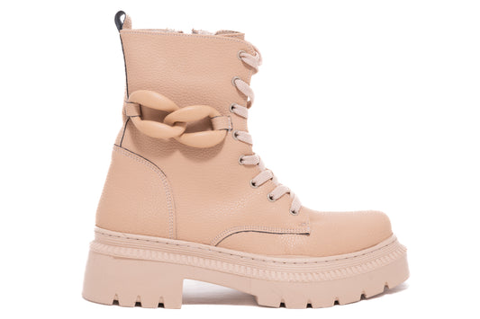 Ghete dama casual piele ecologica LONDON 7005-14 bej