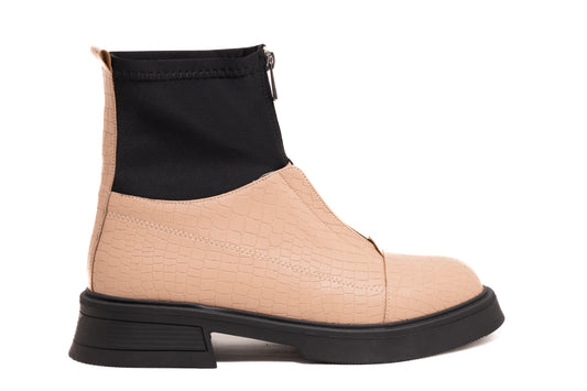 Ghete dama casual piele ecologica LONDON 602-23 bej