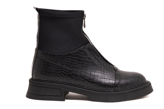 Ghete dama casual piele ecologica LONDON 602-23 negru box