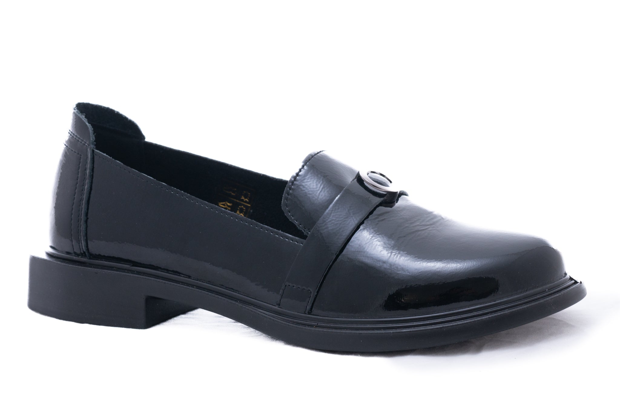 Pantofi dama casual piele naturala Q 115 negru lac
