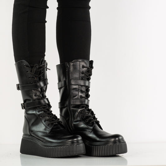 Ghete dama casual piele naturala SORTEC BC ORTO 37 negru box